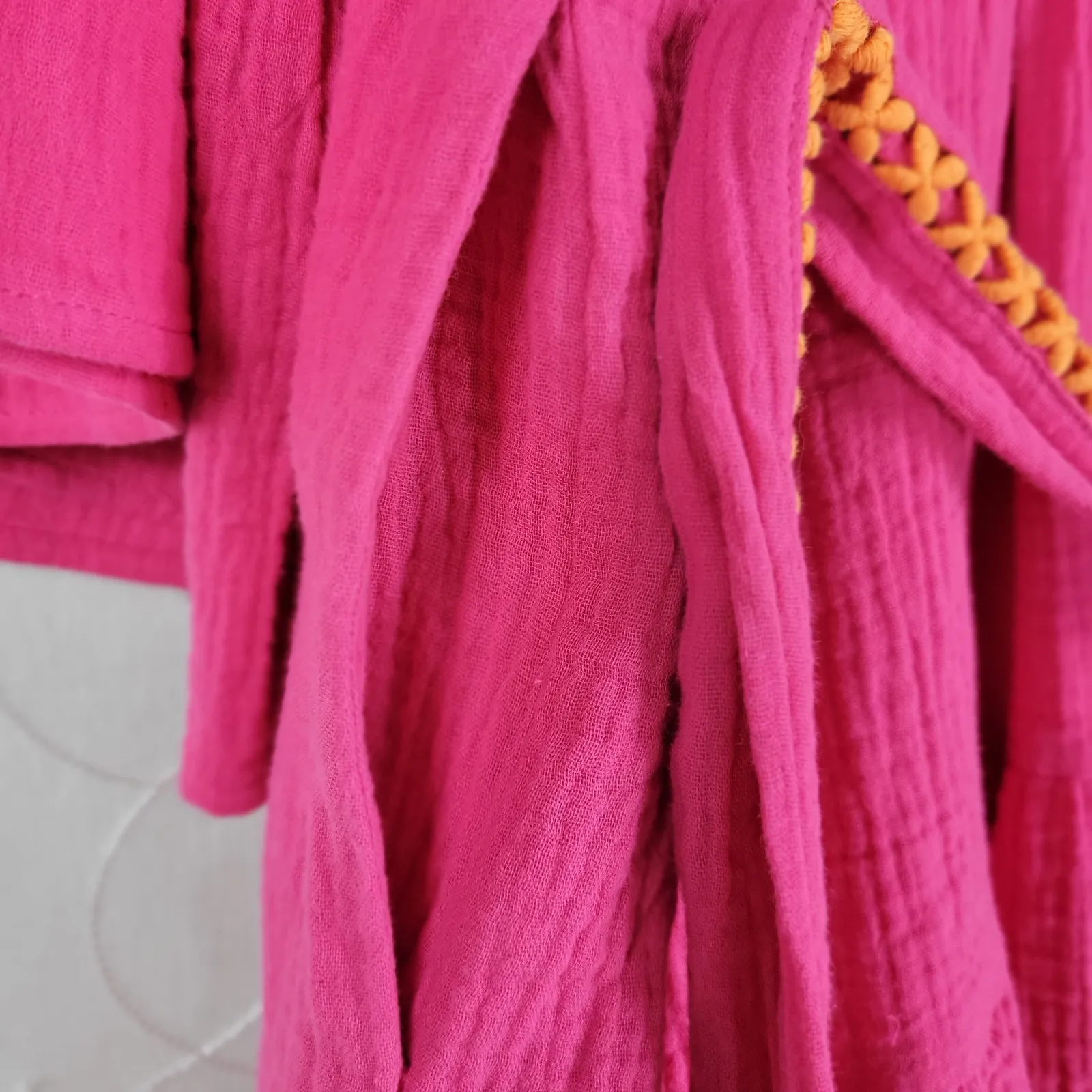 Scoop Womens Dress Sz 3XL Bright Pink 3/4 Sleeve Lace Detail Tiered Mini Belted‎ - Image 5