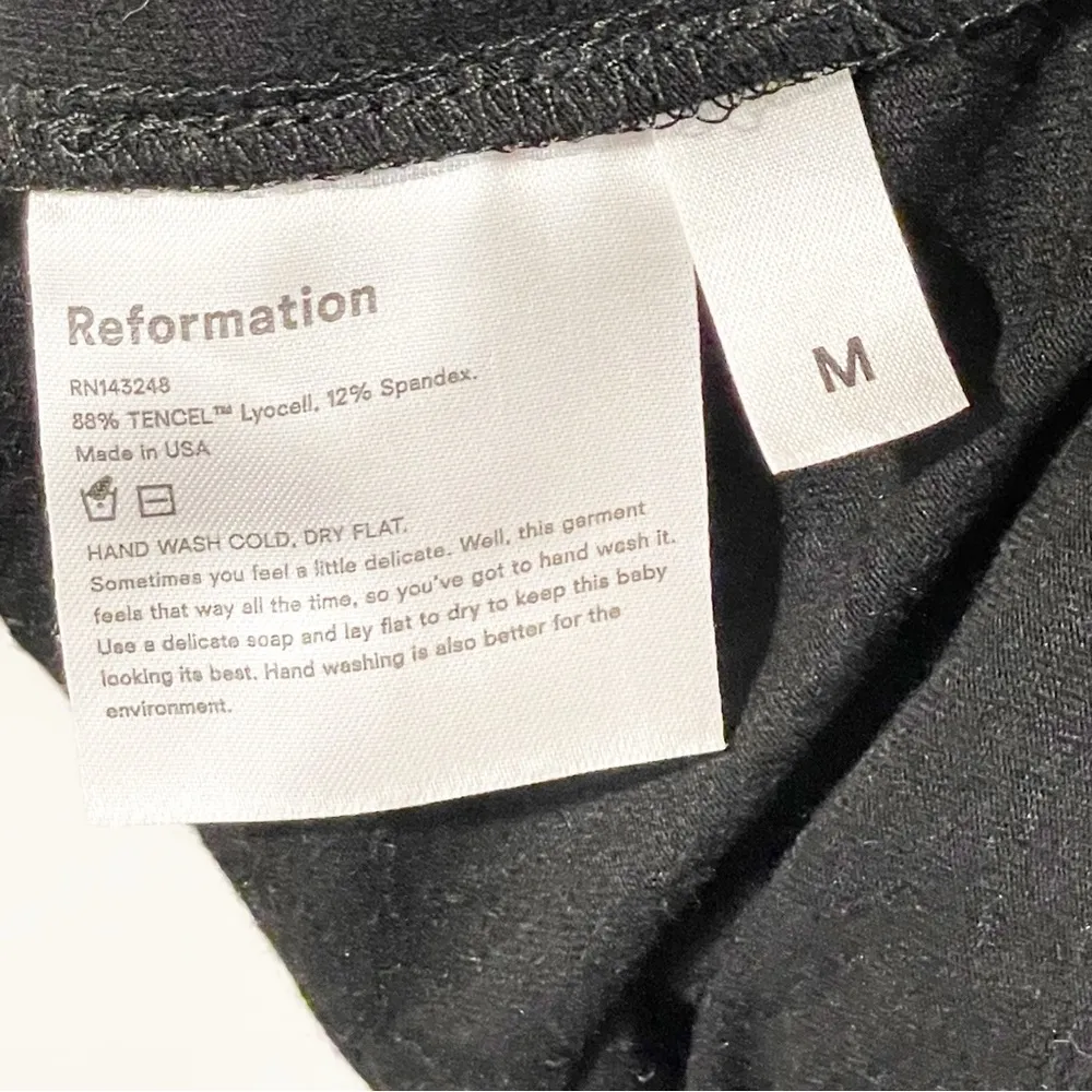 Reformation Size Medium Black Tencel Knit Wrap Dress - Image 4