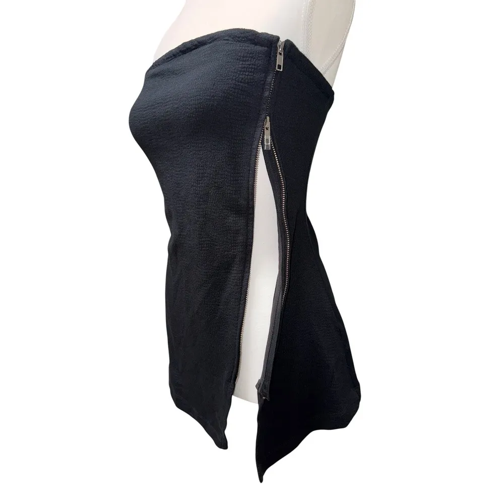 Maeve x Anthropologie Asymmetrical Zipper Tube Top Black/Noir Size Large - Image 6