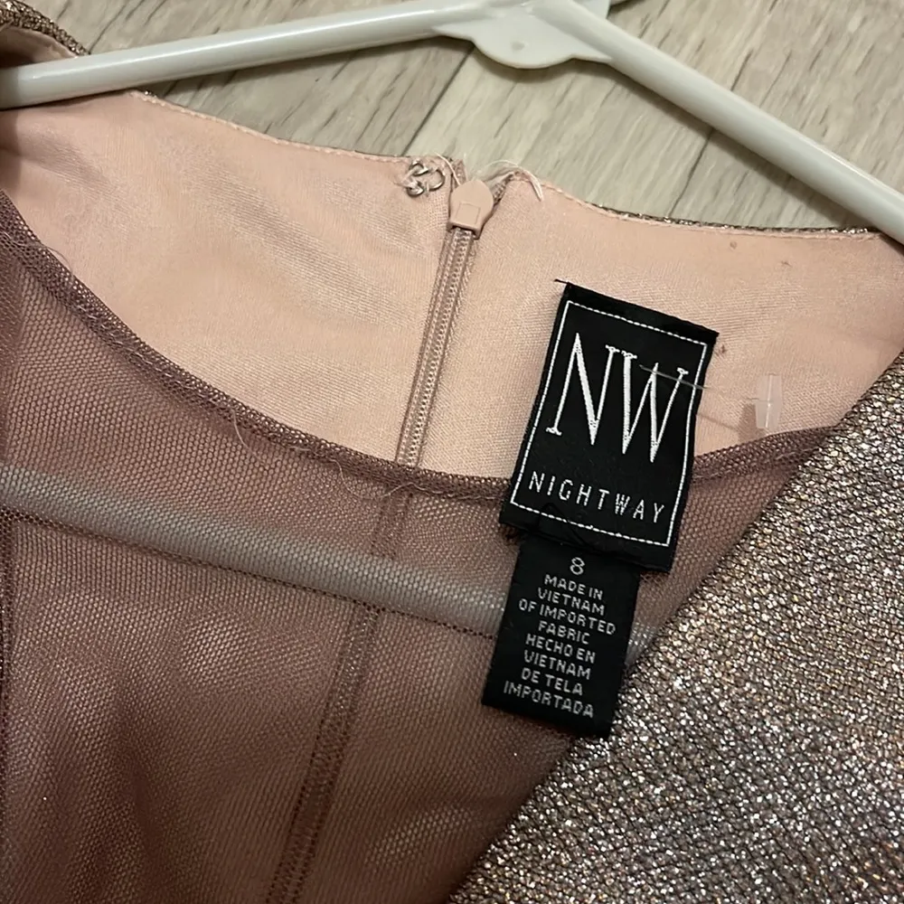 Nightway size 8 sparkle sheer neckline party holidays new years dress nwt - Image 5