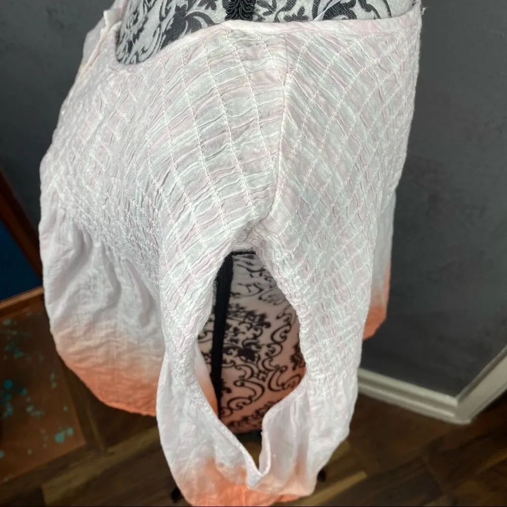 Free People Little Bit of Something Ombre Blouse sleeveless pink orange - Image 7