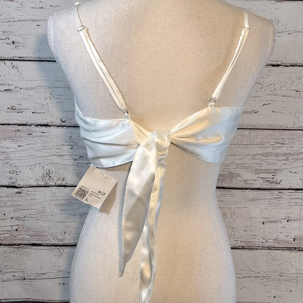 FOREVER 21 Cami Top Satin Handkerchief Style w Charm Embellished Straps-Large - Image 3