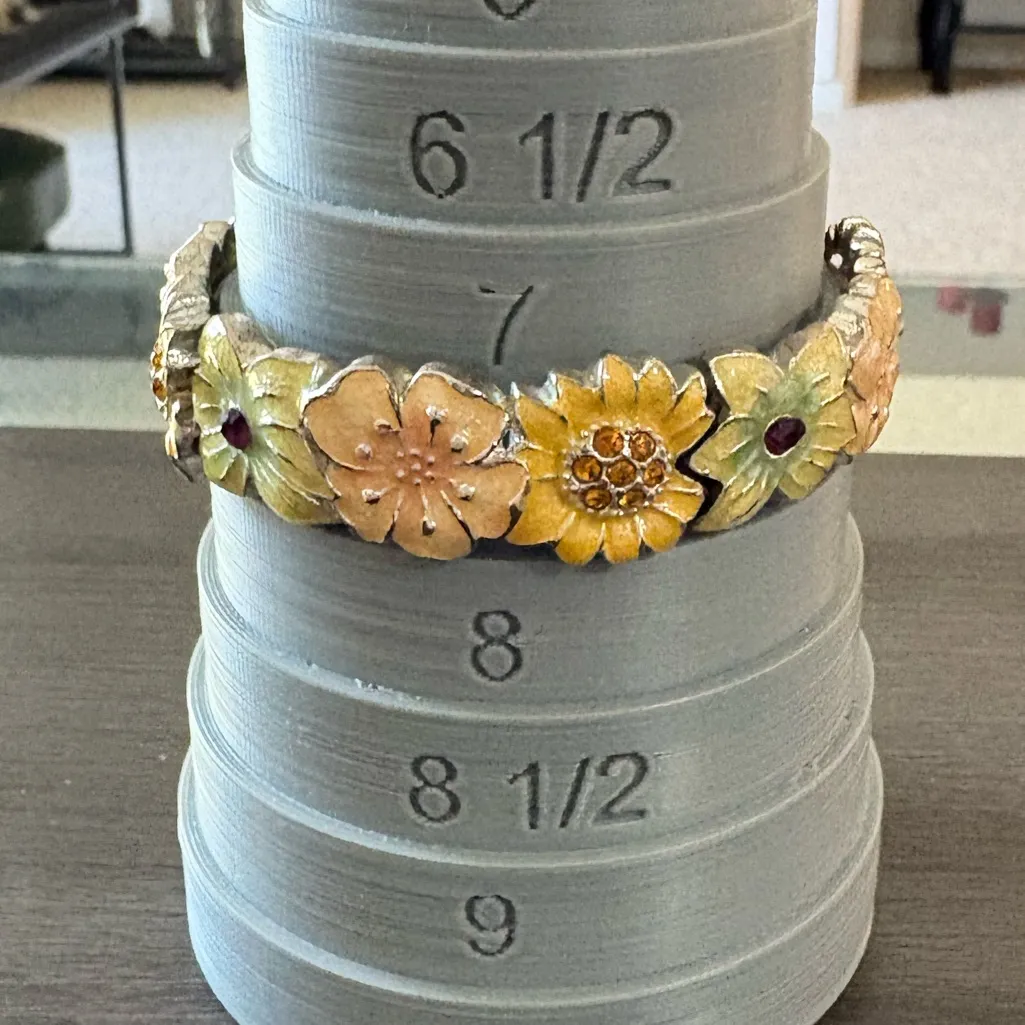 Enamel Jeweled Flower Bracelet Yellow - Image 4