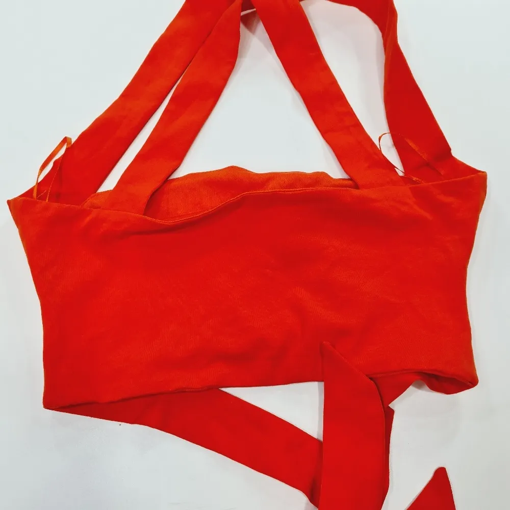 Superdown Elva Halter Tie Top in Poppy - Image 8
