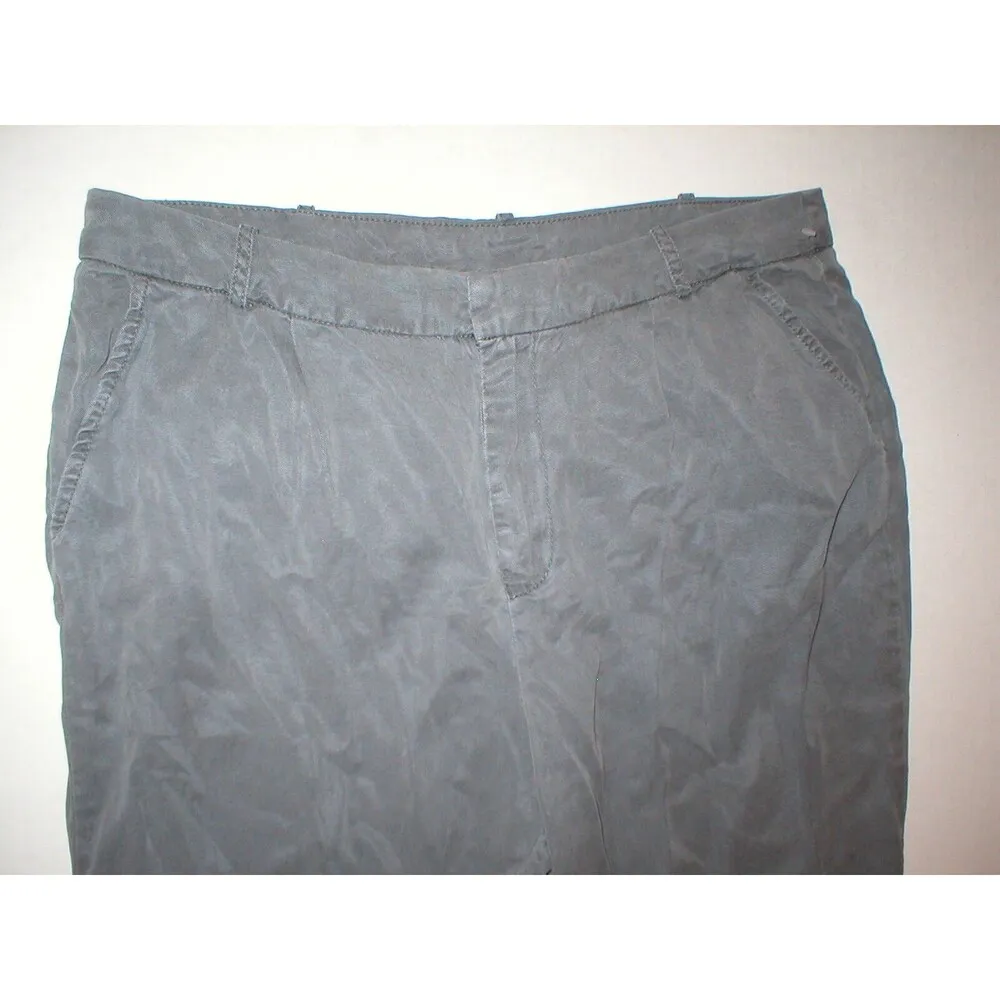 New Womens Free People Tencel Crop Harem Pants Dark Green Olive Army 34 35 Capri - Image 2