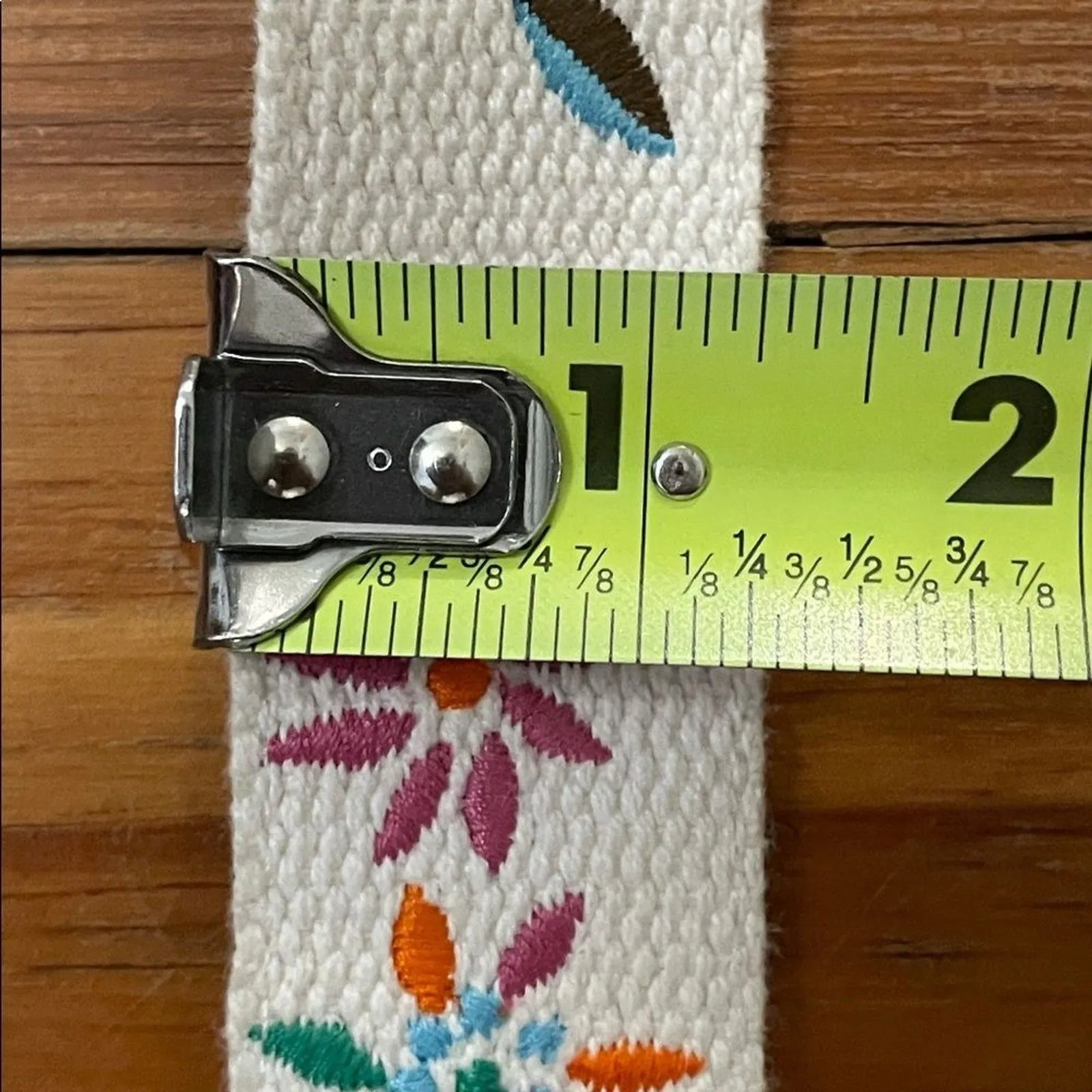 White Floral Embroidered Macrame Strap Tie Belt One Size - Image 5