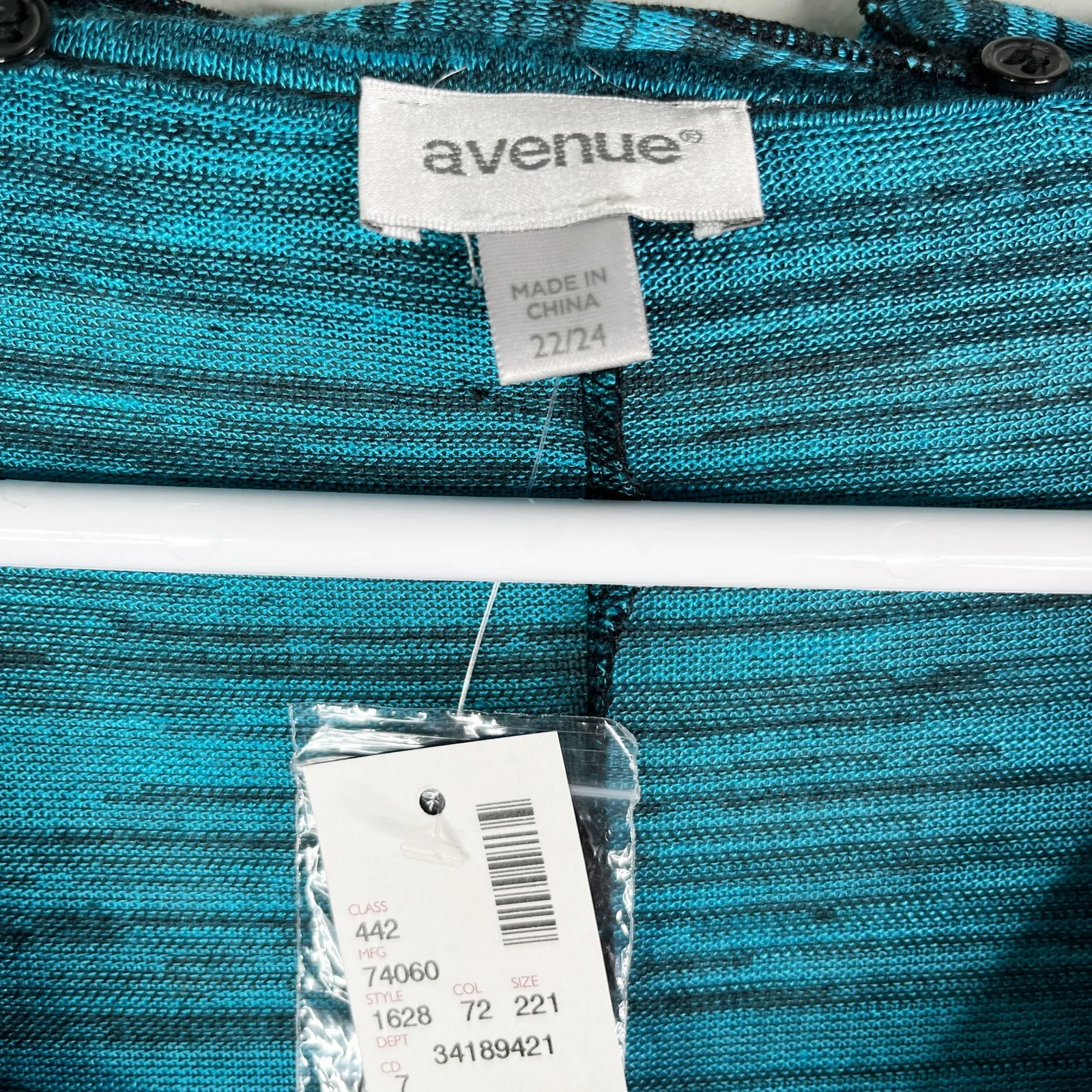 Avenue Sweater 22/24 Detachable Scarf Soft Lightweight Blue Black New - Image 4