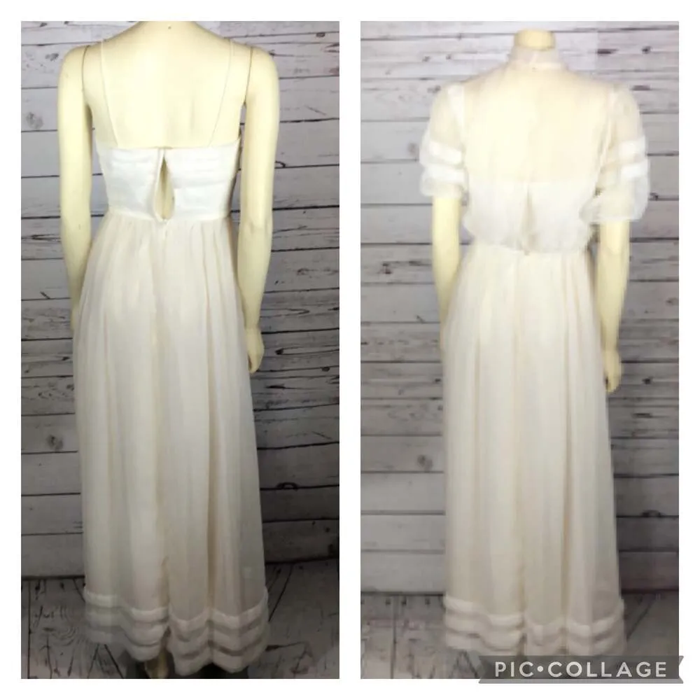 Vintage 2 piece dress which is very similar to Dress of Sandy in Greece size 6 White - Image 11