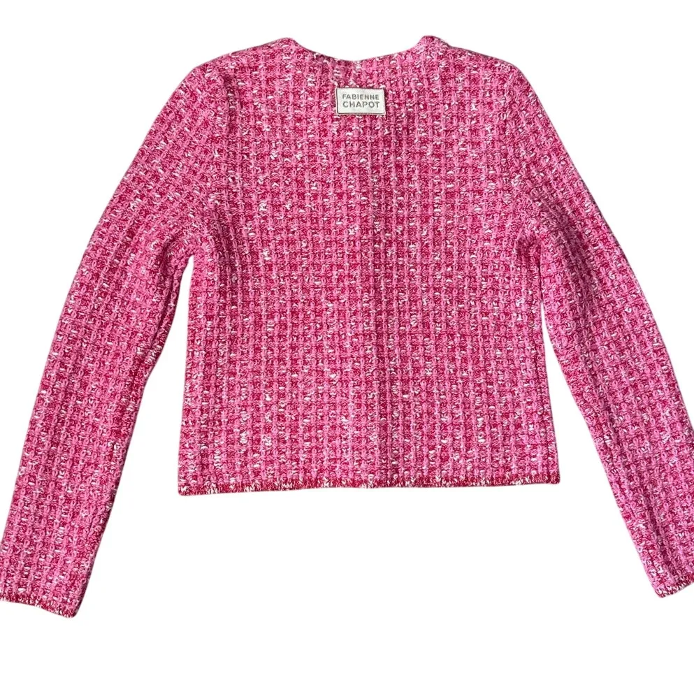 Fabienne Chapot Josh Tweed Cardigan in Pink Candy Size XS - Image 7