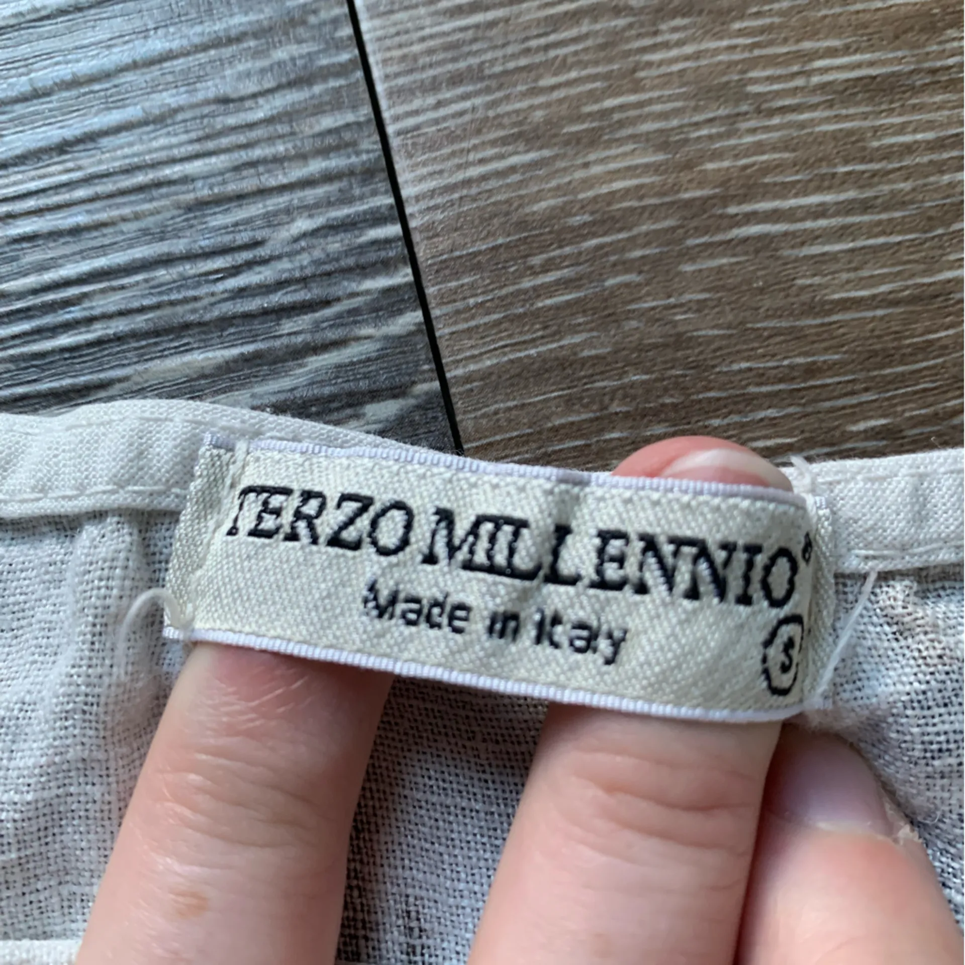 Terzo Millennio White Tropical Leaf Linen Top S - Image 3