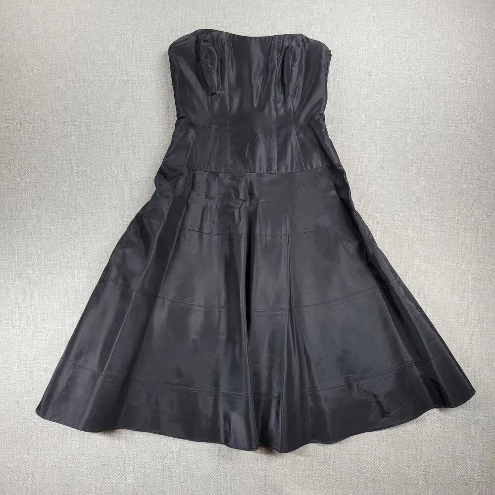 Bill Levkoff Womens Strapless Dress 4 Black A line LBD Bridesmaid Formal - Image 3