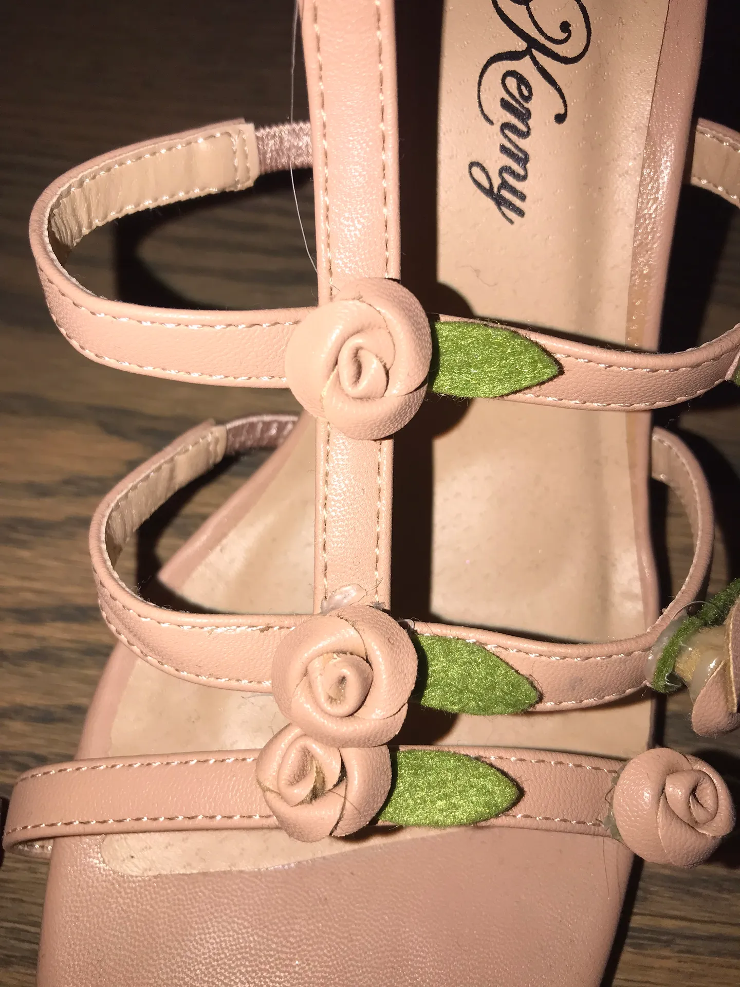 Nude Strappy Rose Heels Tan Size 12 - Image 5