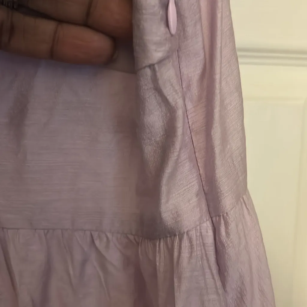 Future Collective Lavender Lace Up Boho Blouse Purple Size XL - Image 5