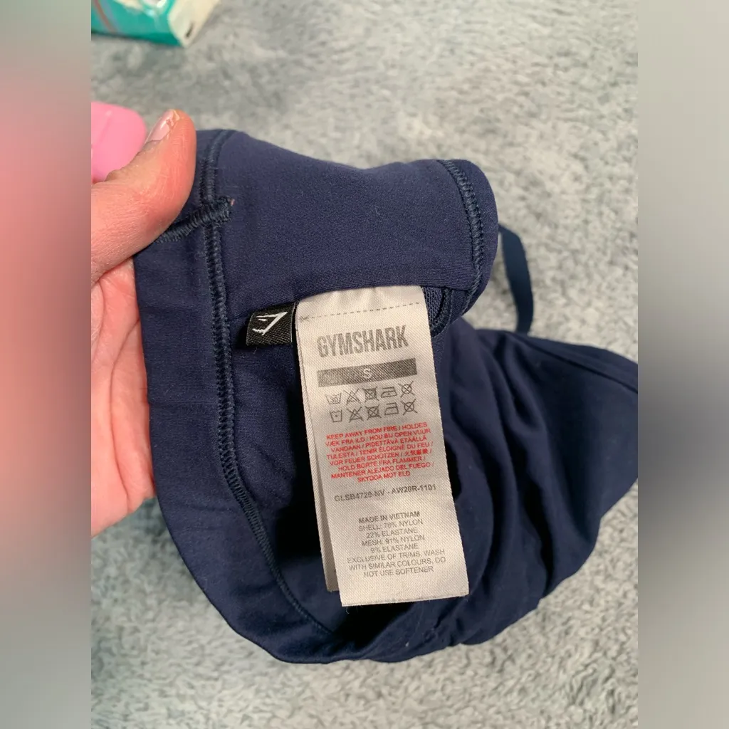 Gymshark Women's blue Sports Bra small - Image 6