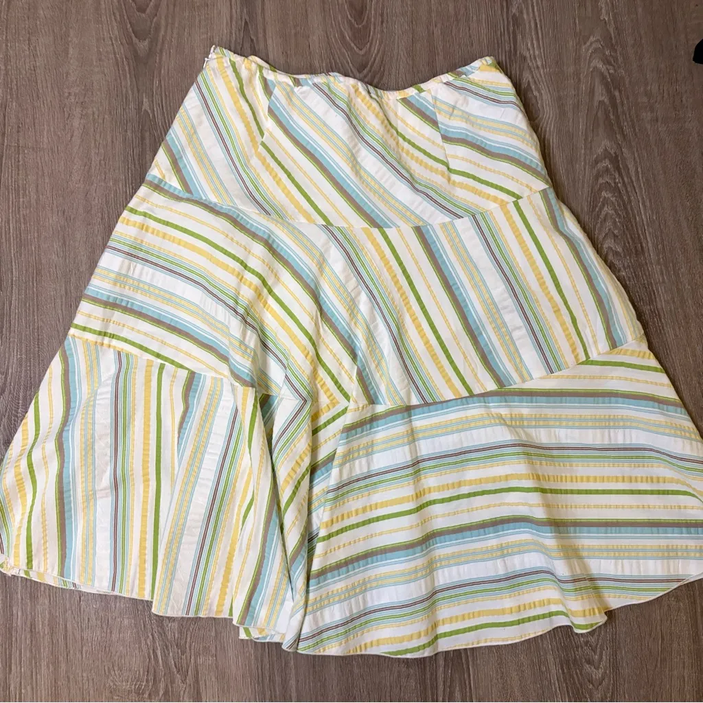 💛 Ruth for Anthropologie Y2K Floral Stripe Skirt – Size 10 - Image 7