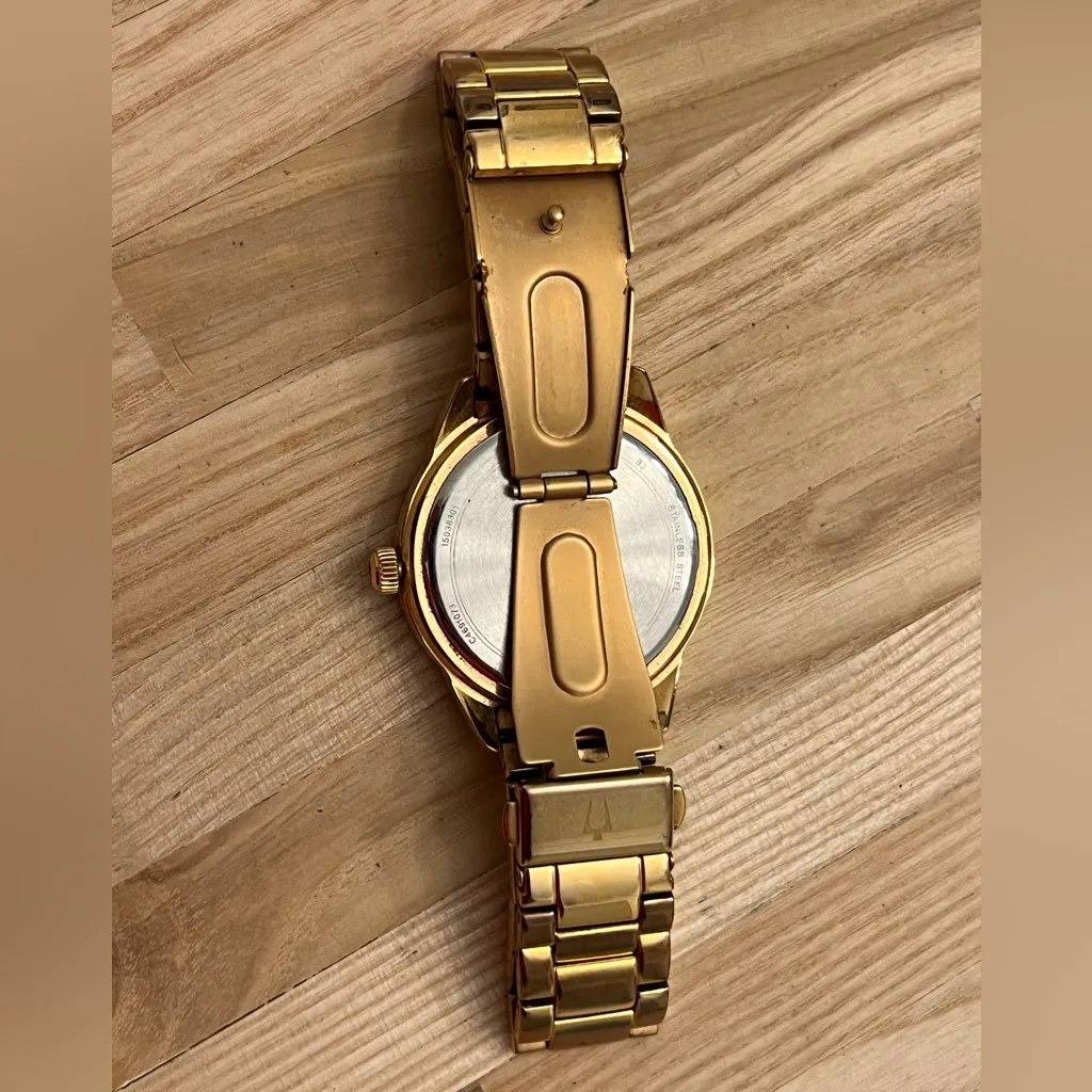 Bulova Ladies Watch Rose Gold-Tone White Silvery Dial Day Date Quartz 97N101 - Image 9