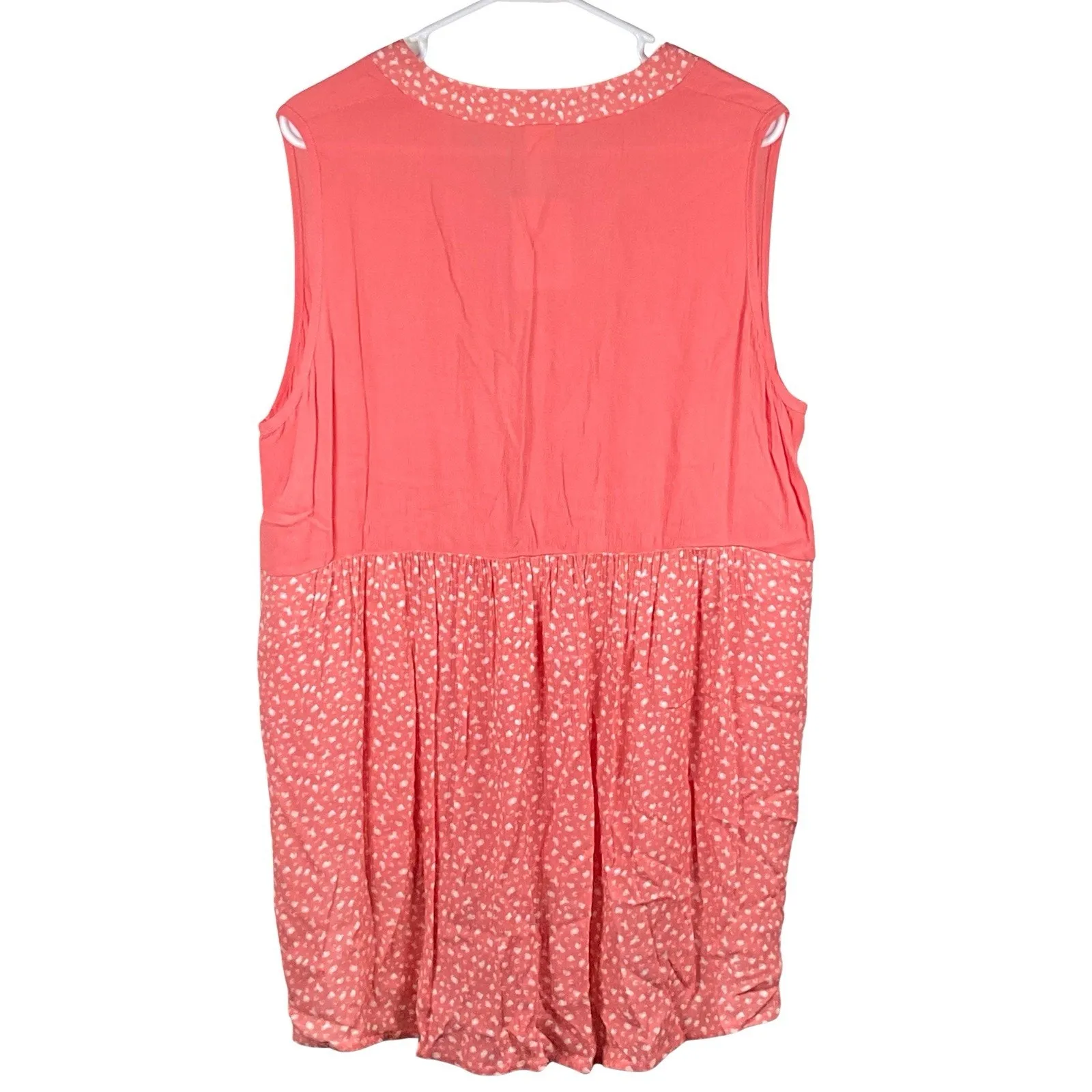 HoneyMe Women's Top Size Large Gabby Tunic Pink White Sleeveless Hi-Low NWT - Image 2