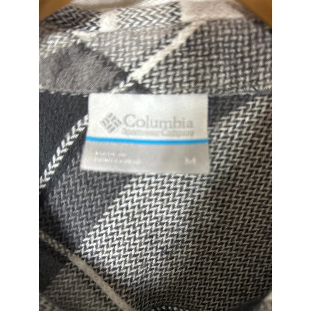 Columbia Button Up Medium Gray Plaid Flannel Cotton Gorpcore - Image 7
