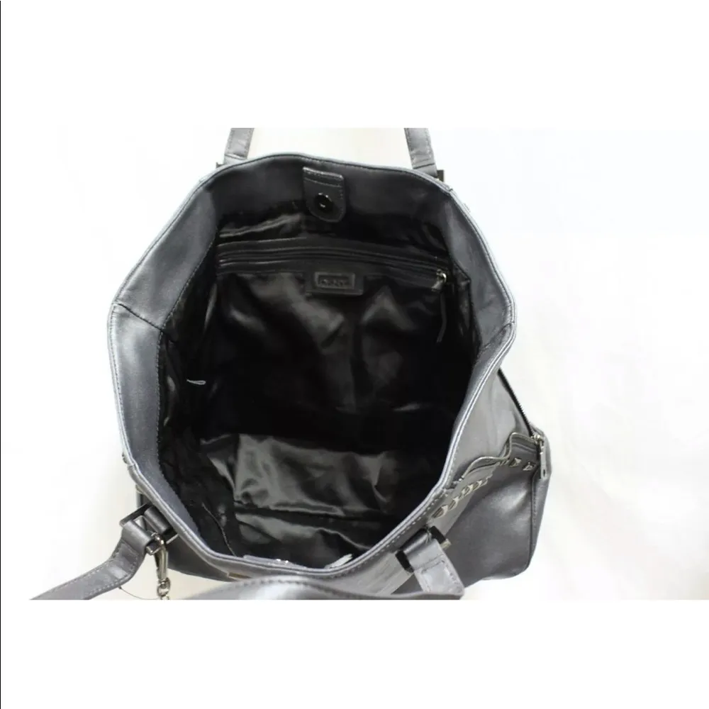 DKNY Gansevoort Metallic Black Studded Leather Bag - Image 11