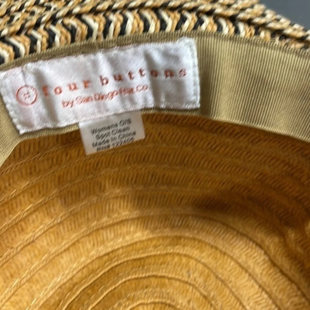 San Diego Hat Company Four Buttons floppy straw hat Tan - Image 5