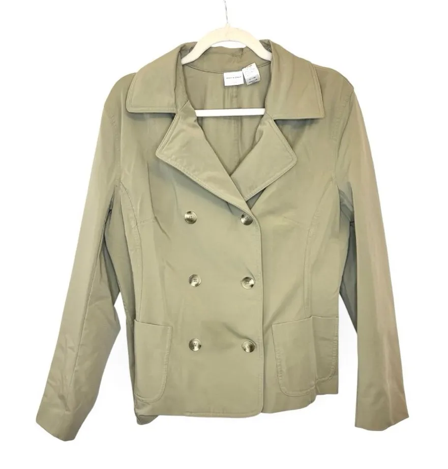 Isaac Mizrahi forTarget Tan Double Breasted Peacoat Jacket Classic Style XL - Image 1