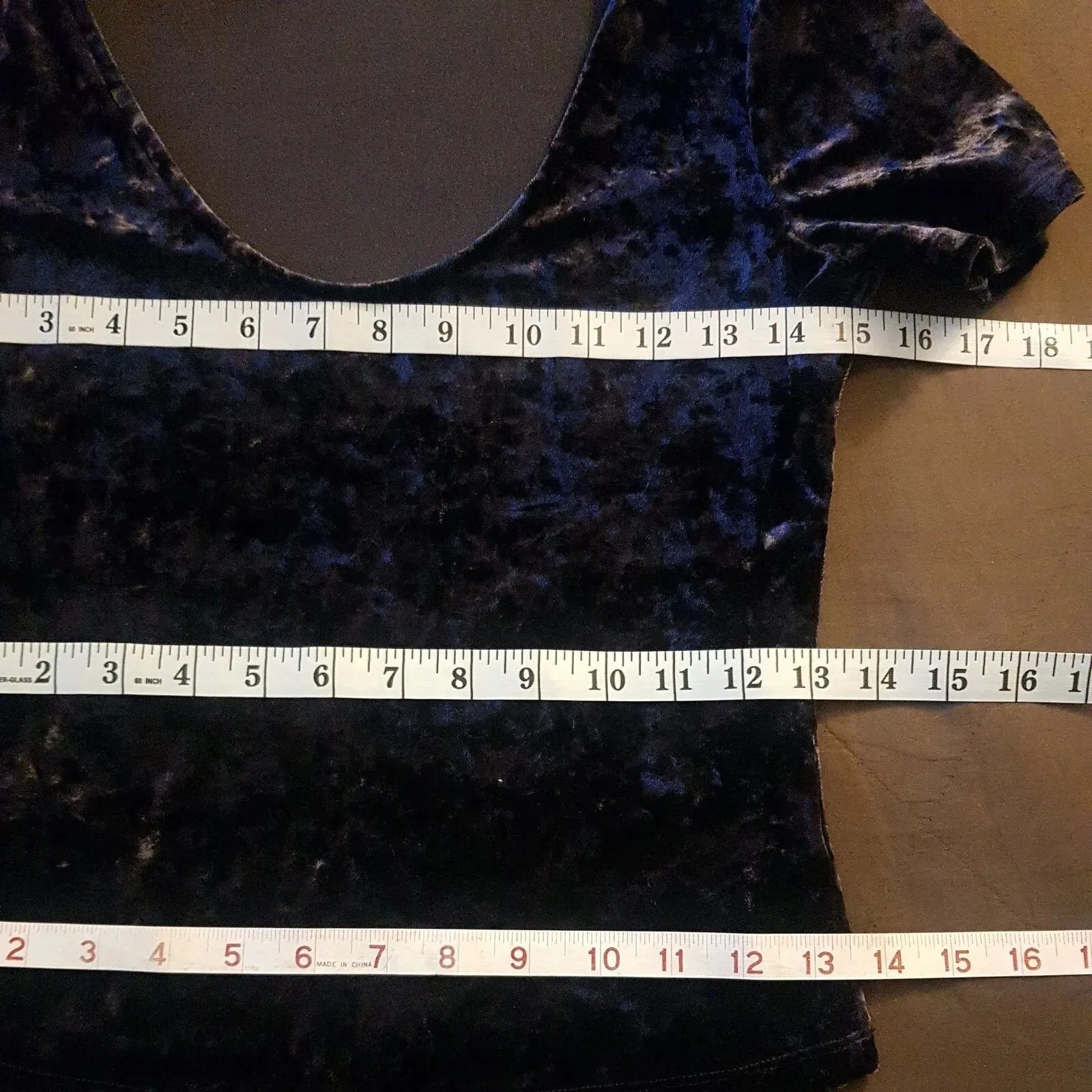 Bear Dance Womens Blouse Top Sz Medium Whimsigoth Y2K 90s Boho Velvet Crushed - Image 12