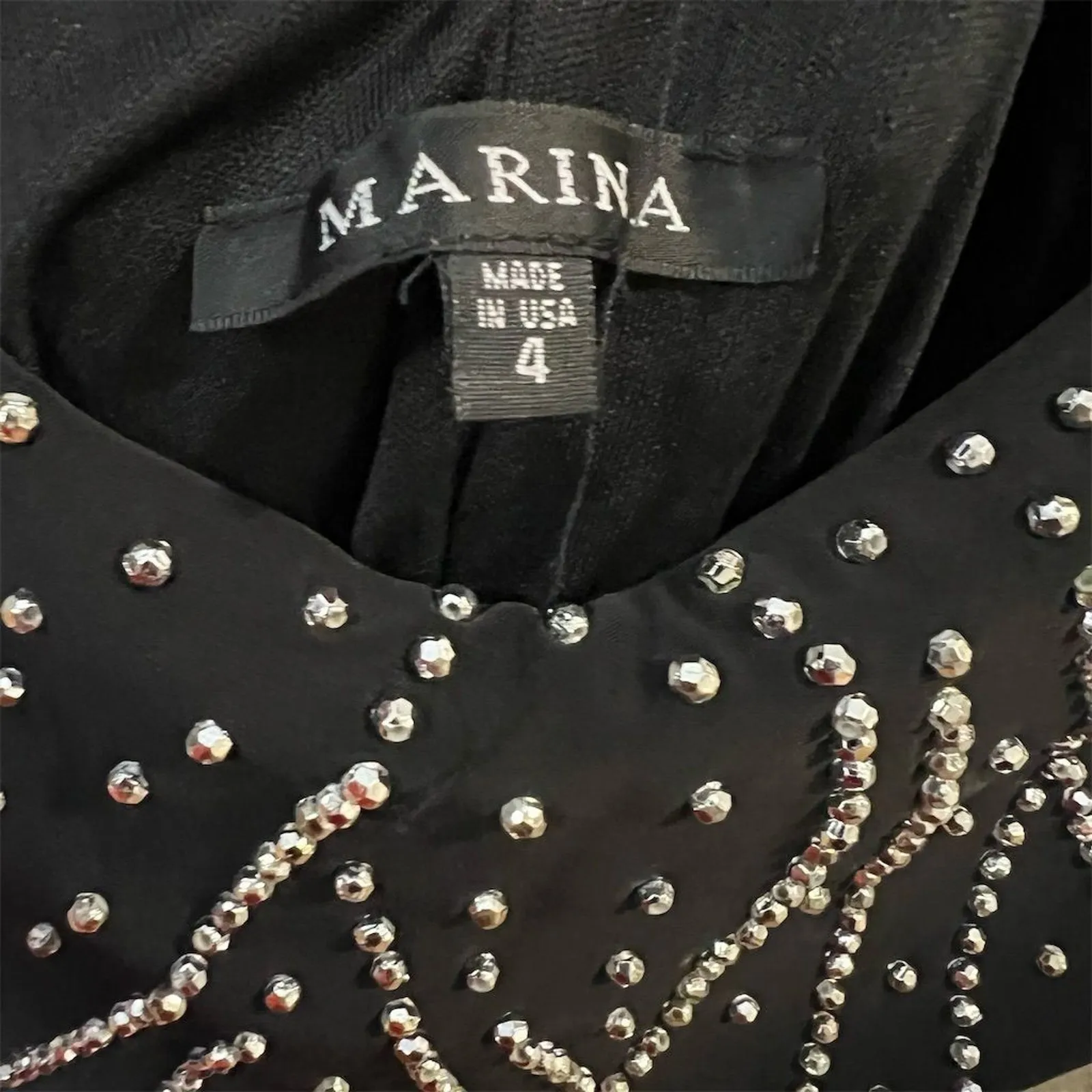 Marina Women's Size 4 Black Beaded Capelet V - Image 5