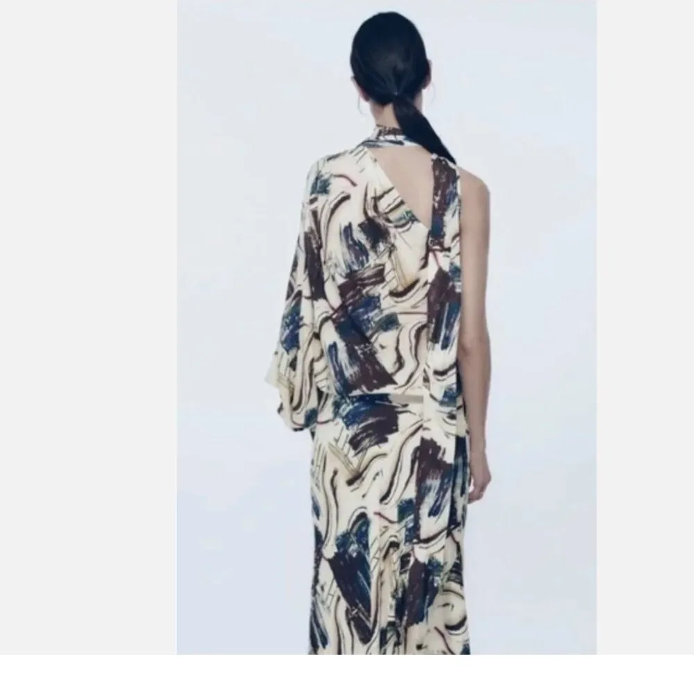 NWOT ZARA Limited Edition Multicolored Asymmetric Top Blouse Bloggers Fave - Image 4