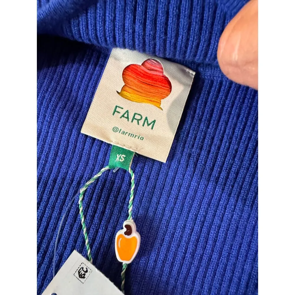 FARM Rio cobalt blue Heart Neckline Blue Knit Dress size XS - Image 10