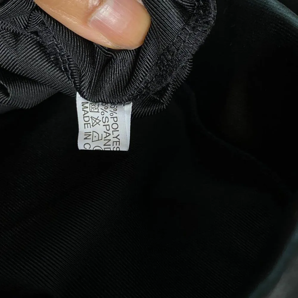 Vegan Leather sz XS black faux wrap fitted mini‎ skirt - Image 7