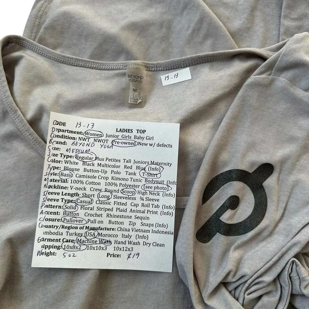 Beyond Yoga Purple Athletic Basic T-shirt Women Top Size Medium | 13-13 - Image 7