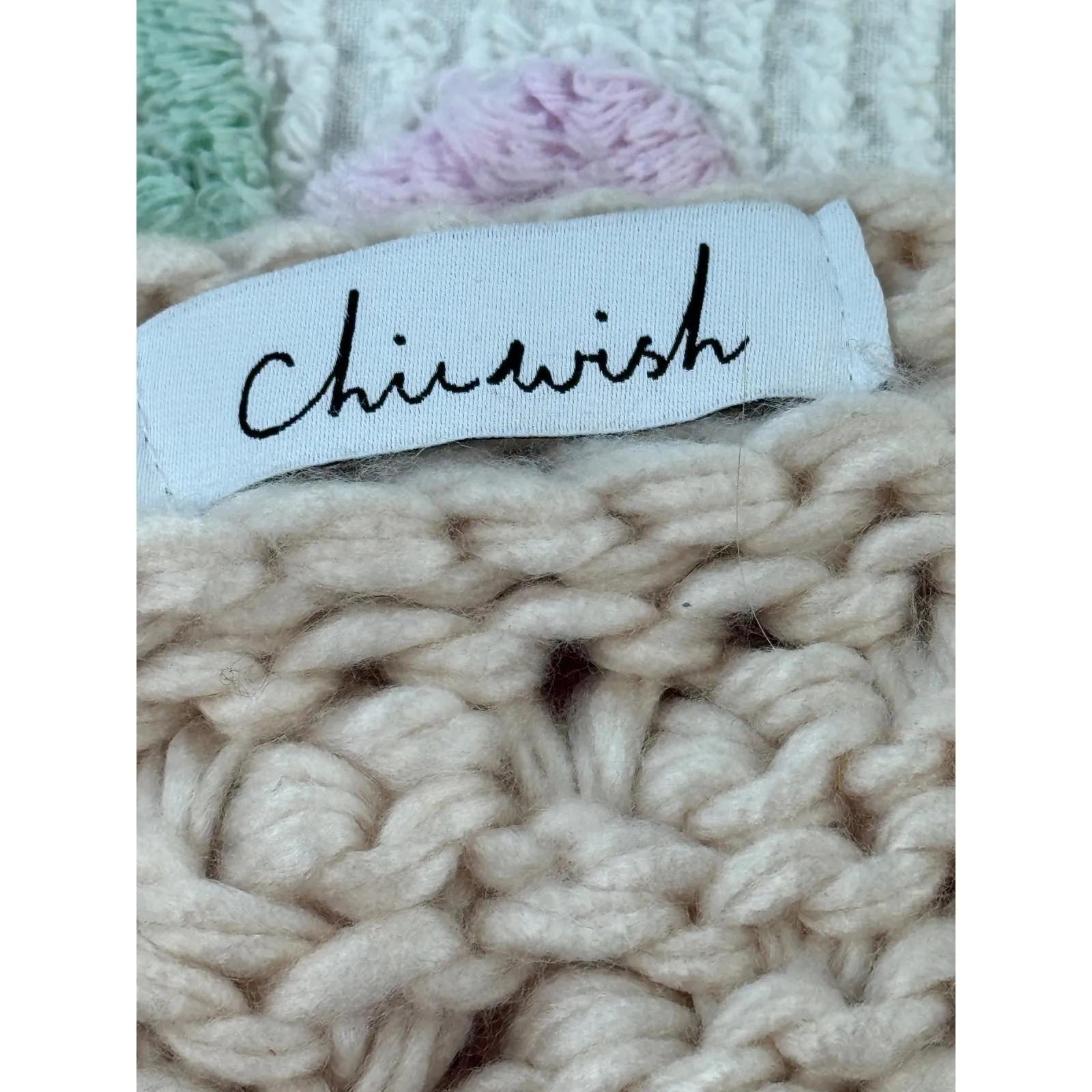 Chicwish Women's Knit Popcorn Cardigan Cozy Open Front Beige Sweater one size - Image 9