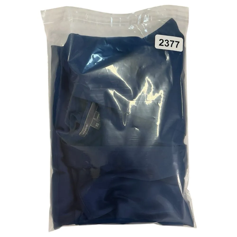 Vince Top Womens Extra Small Blue Silk V Neck Designer Career Minimalist Luxury - Image 11