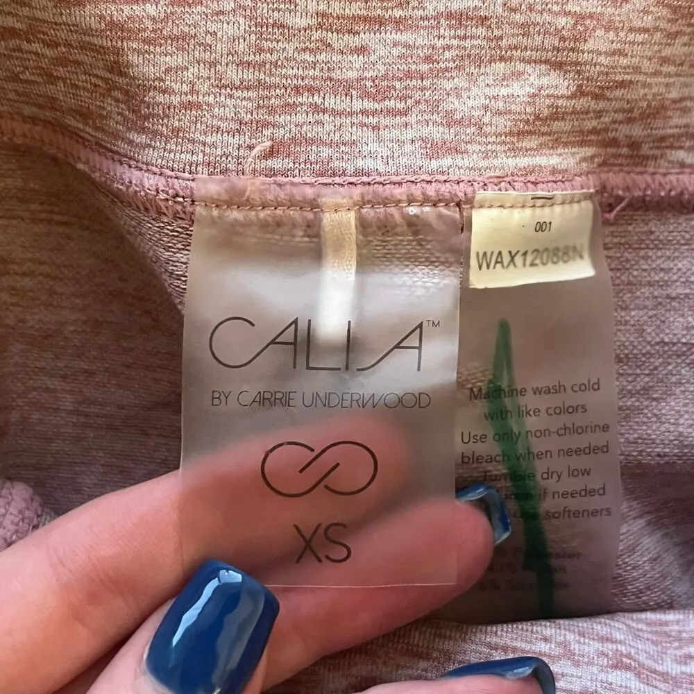 Calia by Carrie Underwood Heather Pink Floral Tectured Leggings Size XS - Image 9