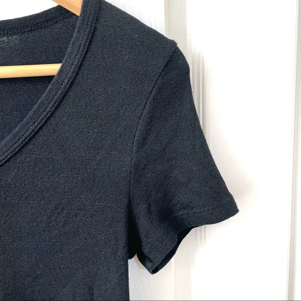 Michael Stars for Anthropologie black short sleeved V neck T - Image 5