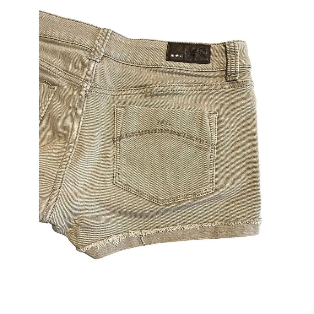 Rsq Jeans Denim Malibu Cuff Shorts Women's Size 7 Brown Tan Short - Image 9
