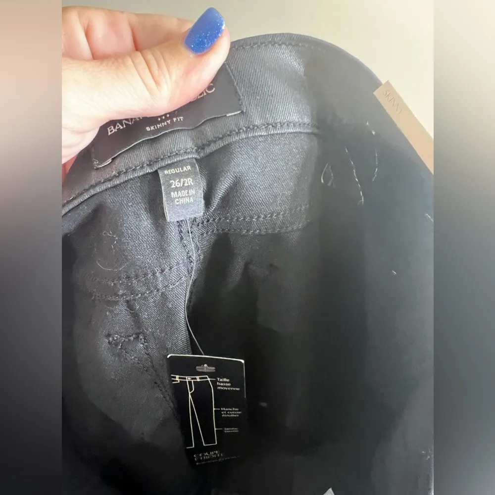 NWT banana republic skinny 26/2r shiny black jeans - Image 4