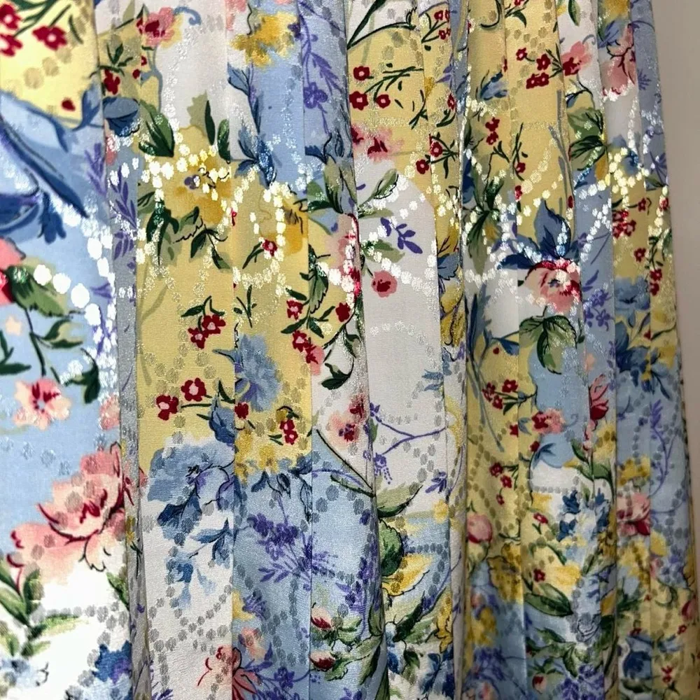 🌸 Floral Pleated Midi Skirt by Leslie Fay • Cottagecore Grandmacore • Size 12 - Image 3