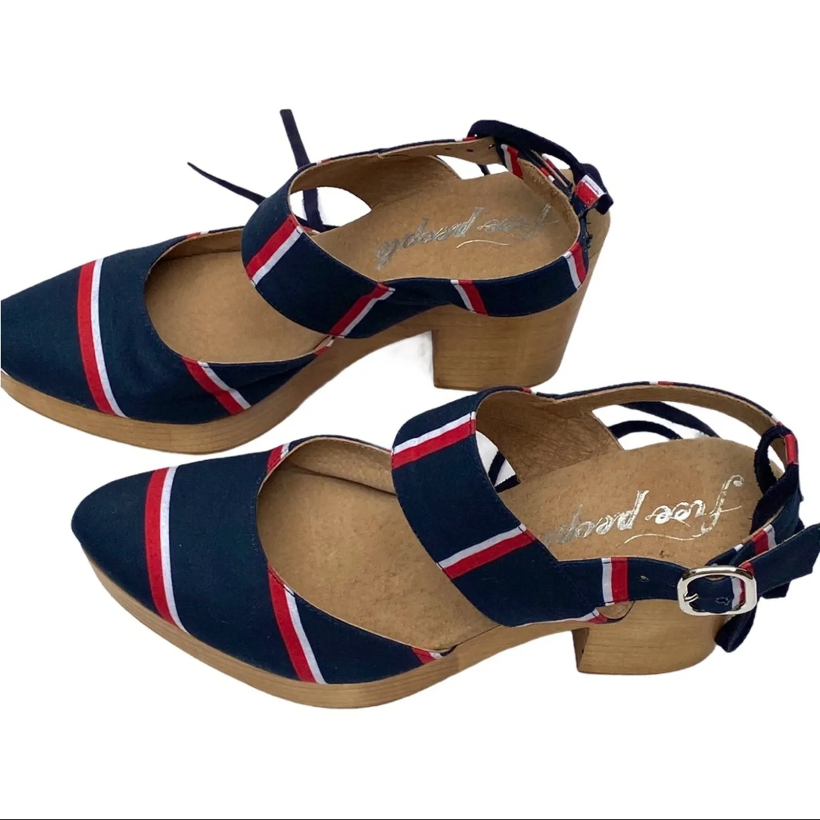 Free People Sandals Clogs 9 Retro Heels Lace up Ankle Boho 70s Festival Monaco - Image 9