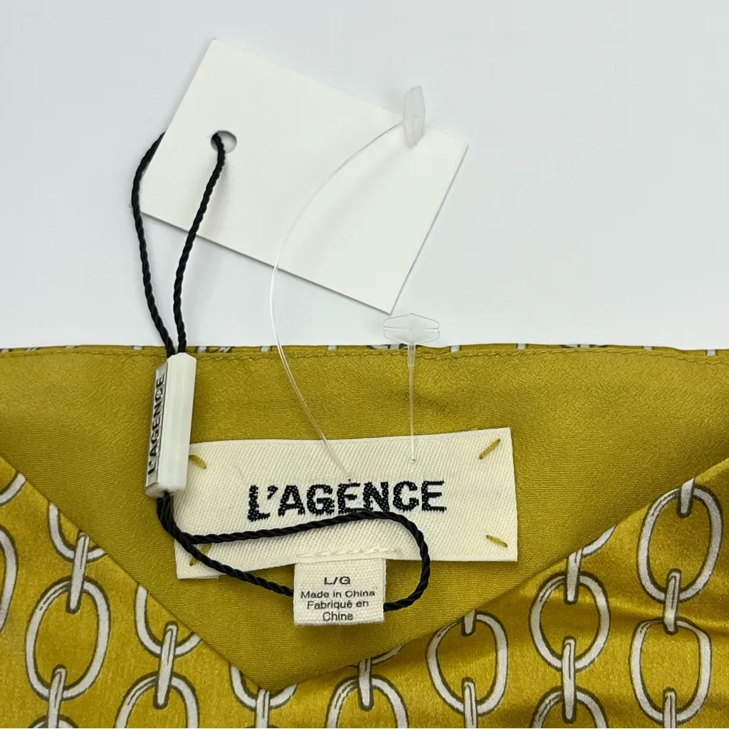 L'AGENCE Jane‎ Chain Print 100% Silk Camisole Goldchamp Womens Size Large NEW - Image 7