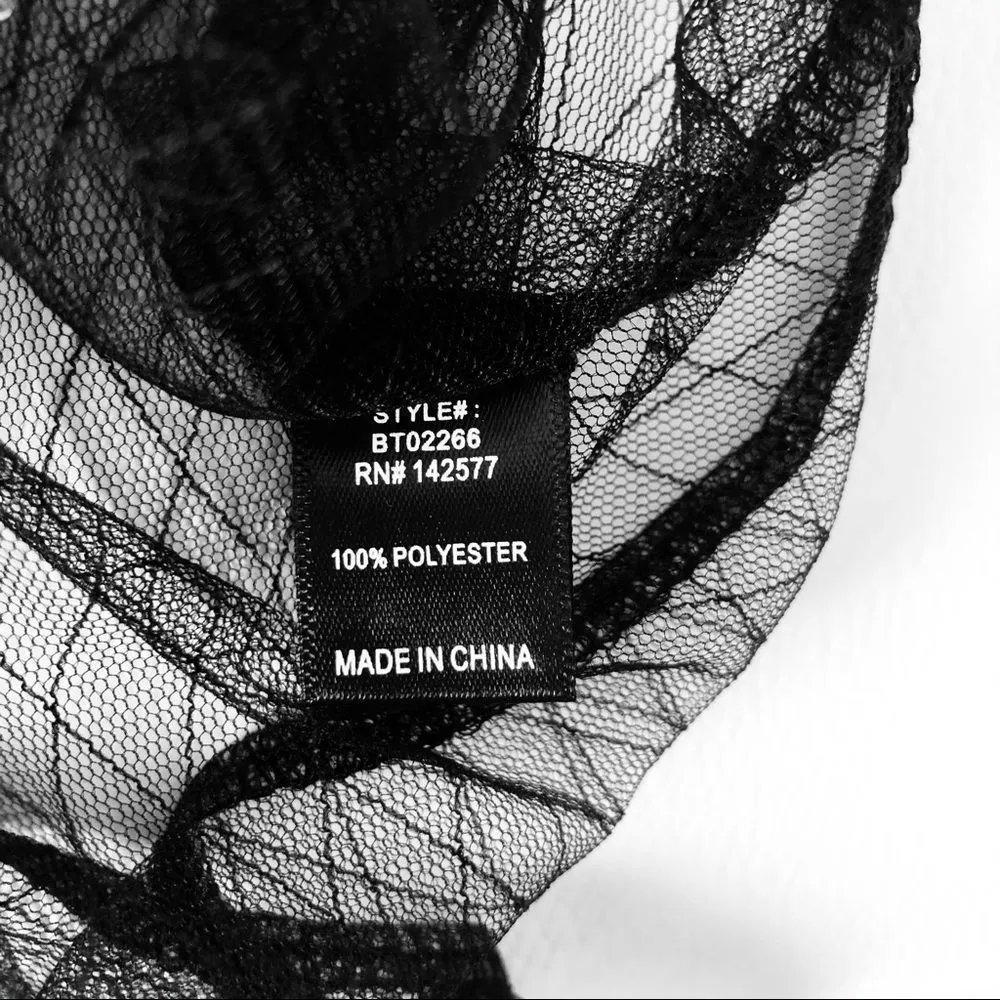 🆕 Clubwear Blouse Bodysuit (L) With Rhinestones Embellished 💥 Black Size L - Image 10