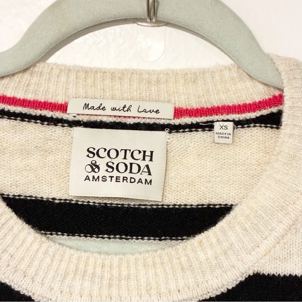 Scotch & Soda Women’s Striped Colorblock Prep Thin Knit Crewneck Sweater Size XS - Image 3