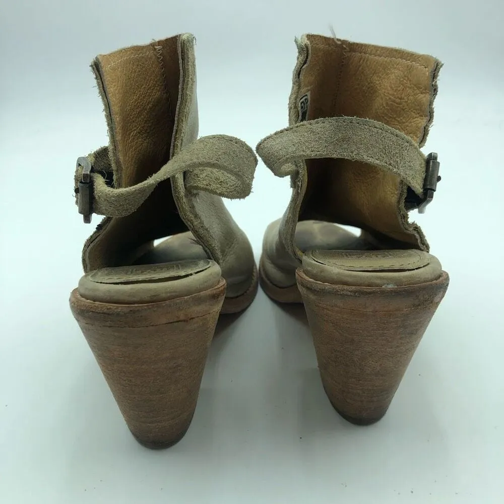Frye Izzy Artisan Leather Cream Gray Open Toe heel Sling Sandals Women’s Size 7B - Image 7