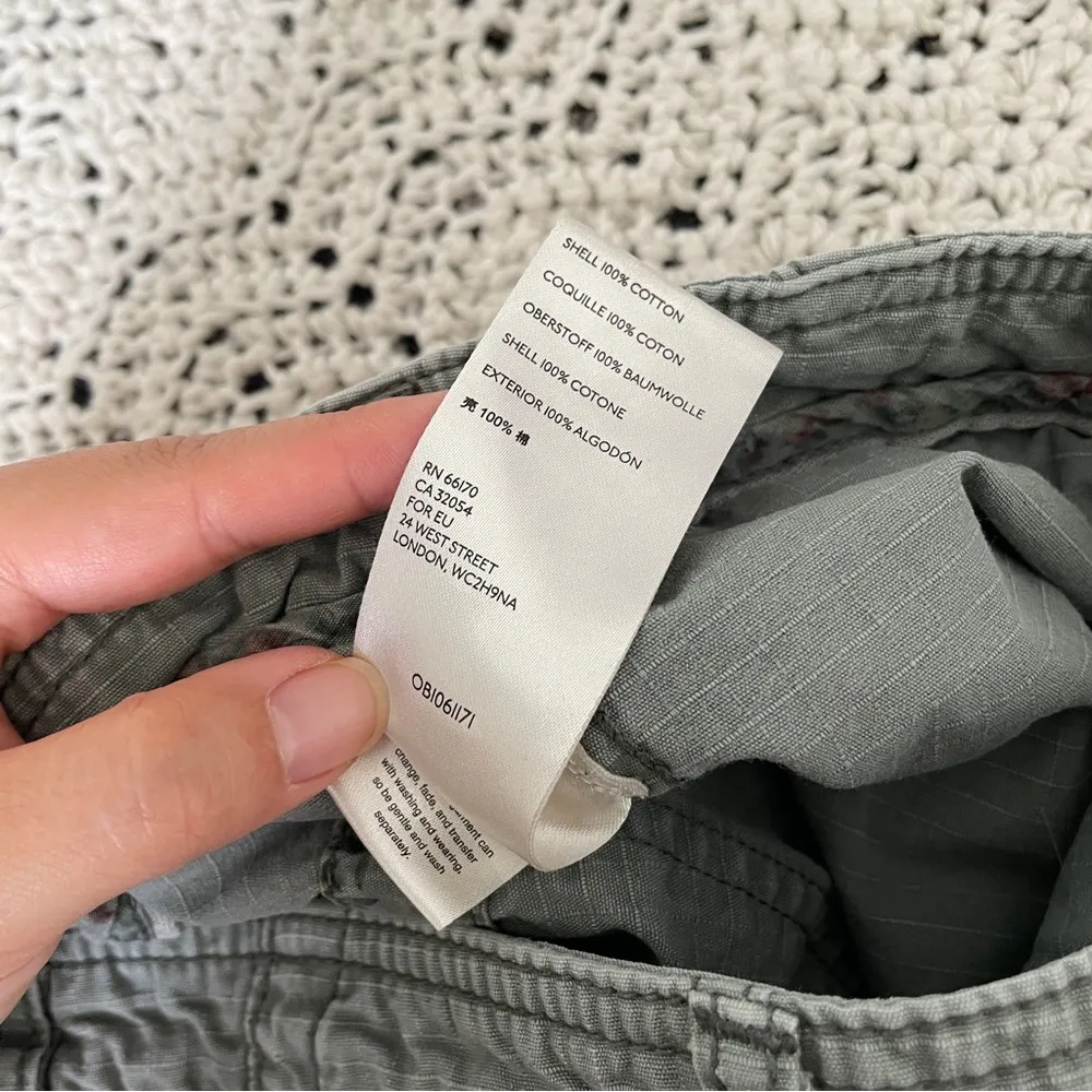 Anthropologie Jennie Ripstop High Rise Cargo Cotton Pants Green (Size 28) Cotton - Image 10