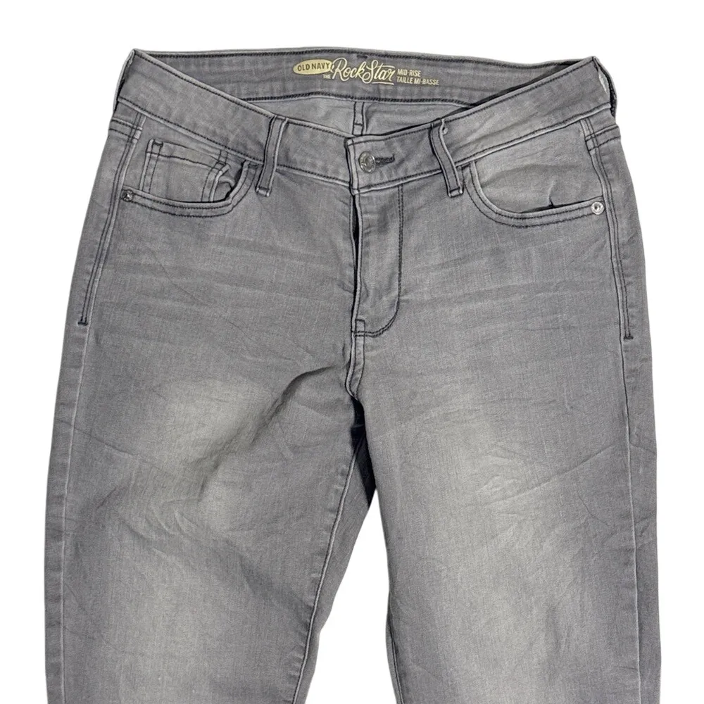 Old Navy Rockstar Womens Gray Mid Rise Skinny Jeans Size 10‎ Regular - Image 2