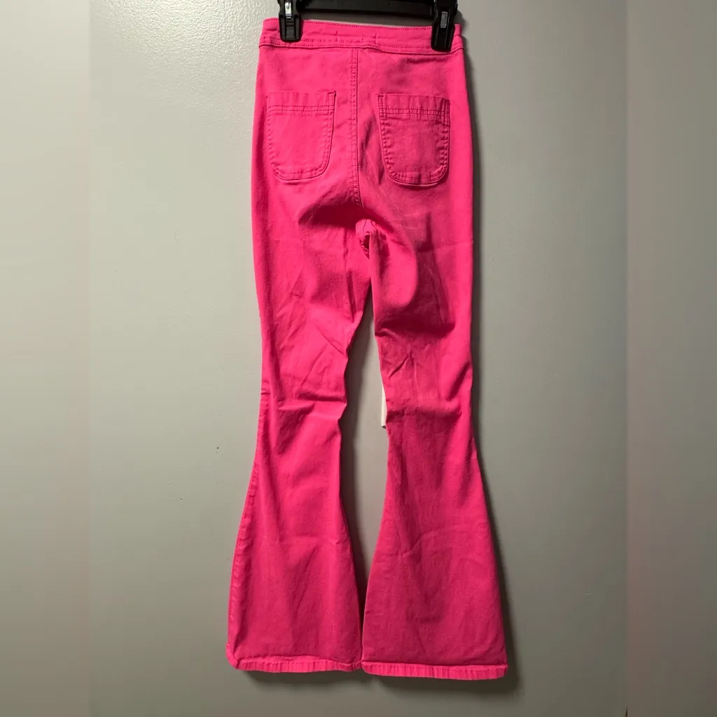 Soho Girls Hot Pink flare leg jeans size small - Image 4