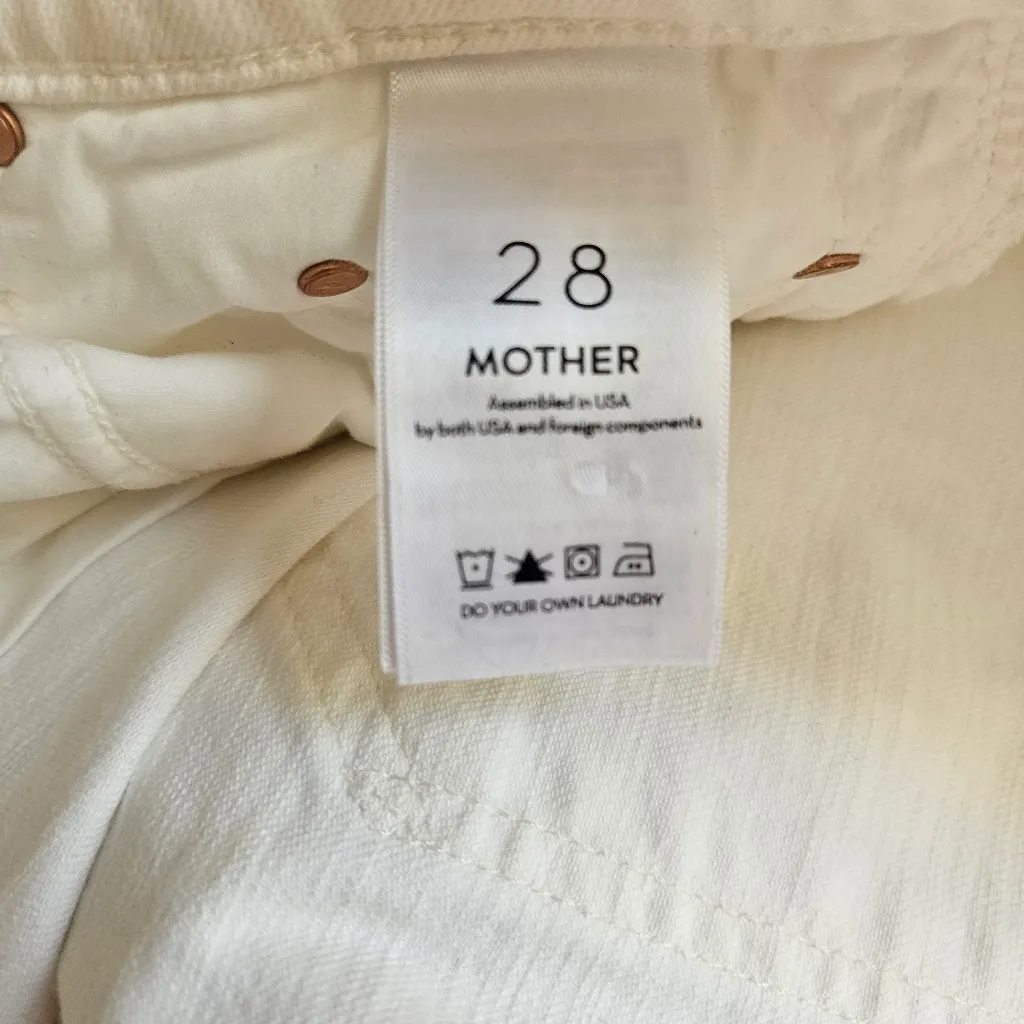 MOTHER White Capri‎ The Almost Saint Almost Innocent Jean Size 28 - Image 10
