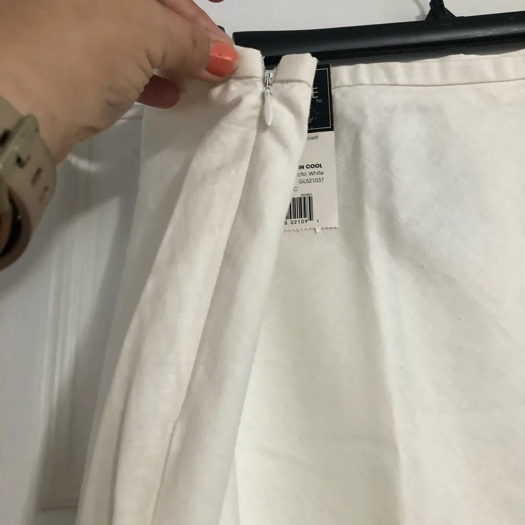 Vintage NWT George linen rayon 90s‎ Y2K floral embroidered skirt New size 18 Blue - Image 7