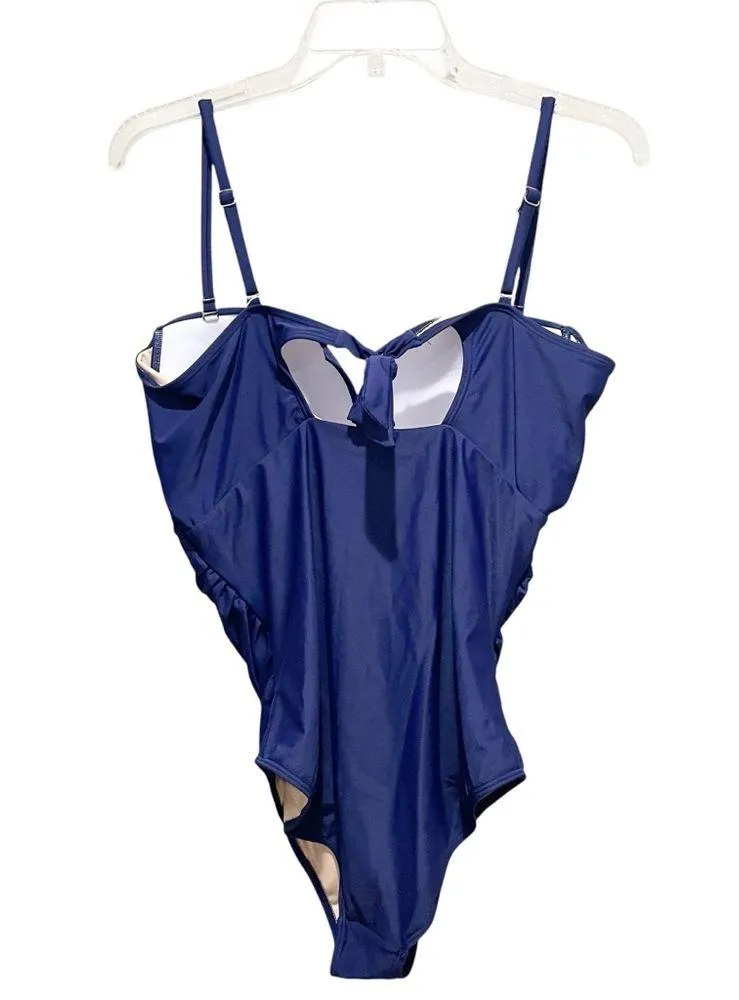 Eomenie One Piece Tummy Control Swimsuit Navy Blue Women’s Size XL NWT - Image 6