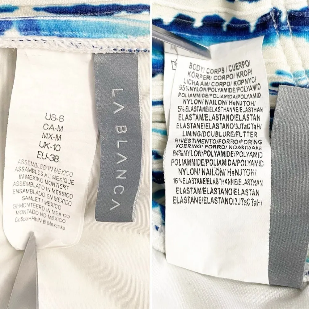 La Blanca Swimwear Tonal Tidal Striped Tankini Set Blue Cream Size Small | 6/8 - Image 10